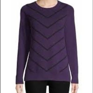 Liz Claiborne NWT 2X Purple Black Striped Sweater